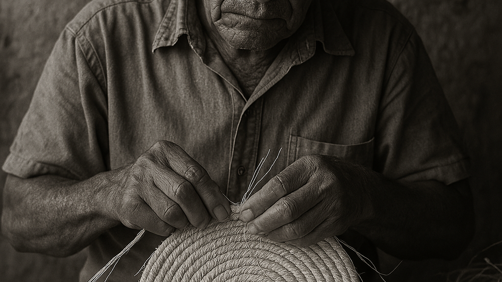 Handcrafted Colombian home decor pieces made with natural materials like fique, copper, and plantain fiber reflecting modern sustainable design.
