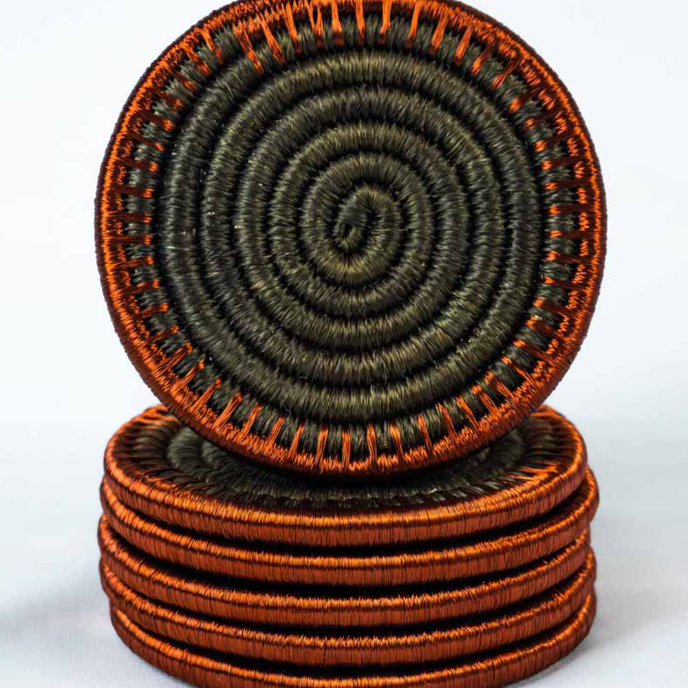 Fique and copper coasters image 1