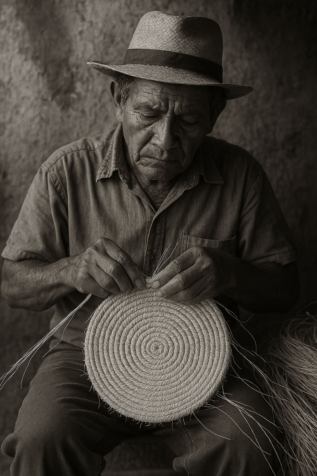 Colombian artisan crafting contemporary handmade décor
