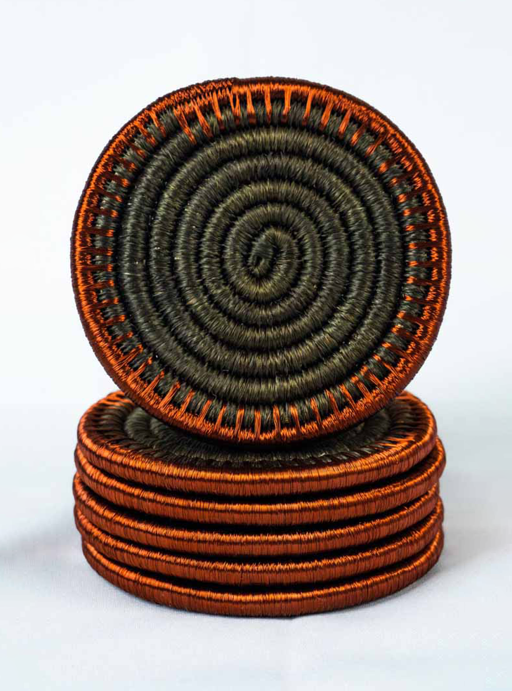 Fique and copper coasters image 1